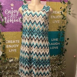 TACERA Graphic prints, Multi Colors Dress Size L, Croché